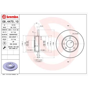 discos de freno coche - Disco de freno BREMBO 08447510