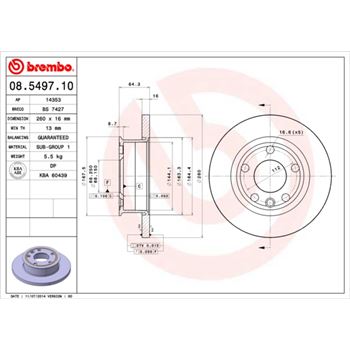 discos de freno coche - Disco de freno BREMBO 08549710