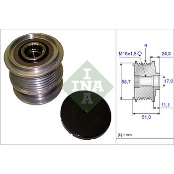 piezas sistema electrico - Rueda libre alternador INA 535 0200 10