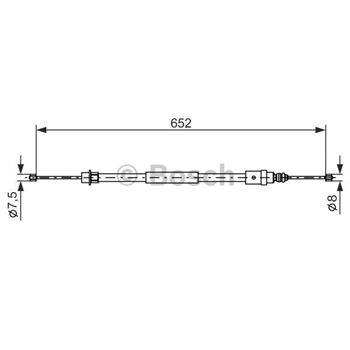 palancas cables frenado - Cable de accionamiento, freno de estacionamiento BOSCH 1987477579