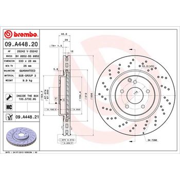 discos de freno coche - Disco de freno BREMBO 09A44820