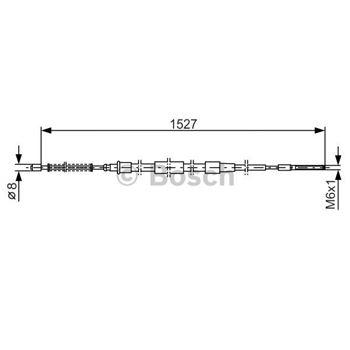 palancas cables frenado - Cable de accionamiento, freno de estacionamiento BOSCH 1987477164