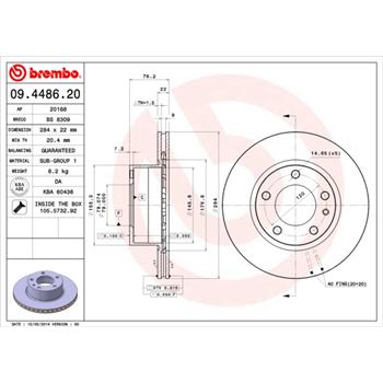 discos de freno coche - Disco de freno BREMBO 09448620