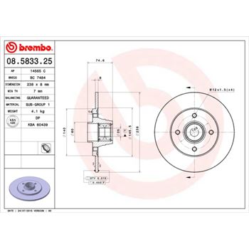 discos de freno coche - Disco de freno BREMBO 08583325
