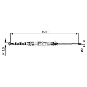 palancas cables frenado - Cable de accionamiento, freno de estacionamiento BOSCH 1987482379