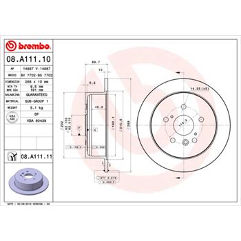 discos de freno coche - Disco de freno BREMBO 08A11110