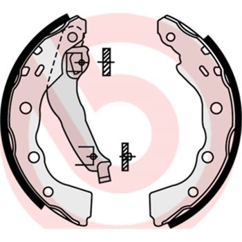 forro zapata de freno - Juego de 4 zapatas de freno BREMBO S54515
