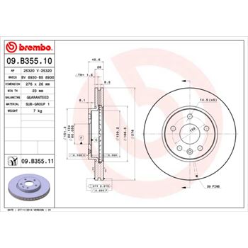 discos de freno coche - Disco de freno BREMBO 09B35510