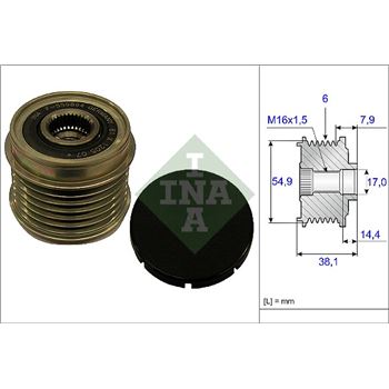 piezas sistema electrico - Rueda libre alternador INA 535 0176 10