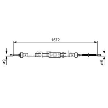 palancas cables frenado - Cable de accionamiento, freno de estacionamiento BOSCH 1987482384