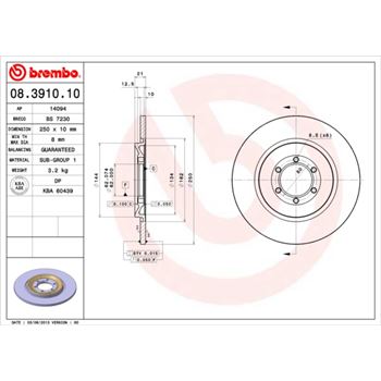 discos de freno coche - Disco de freno BREMBO 08391010