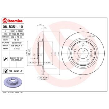 discos de freno coche - Disco de freno BREMBO 08B35110