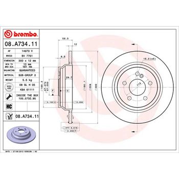 discos de freno coche - Disco de freno BREMBO 08A73411