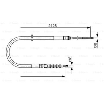 palancas cables frenado - Cable de accionamiento, freno de estacionamiento BOSCH 1987482324