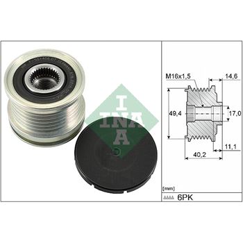 piezas sistema electrico - Rueda libre alternador INA 535 0124 10