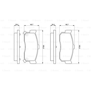 pastillas de freno coche - (BP593) Pastilla de freno BOSCH 0986461144