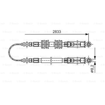 palancas cables frenado - Cable de accionamiento, freno de estacionamiento BOSCH 1987477296