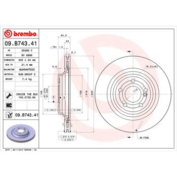 discos de freno coche - Disco de freno BREMBO 09B74341