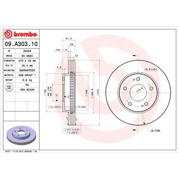 discos de freno coche - Disco de freno BREMBO 09A30310
