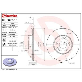 discos de freno coche - Disco de freno BREMBO 09562710
