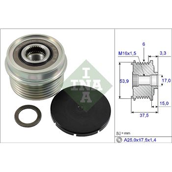 piezas sistema electrico - Rueda libre alternador INA 535 0223 10