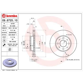 discos de freno coche - Disco de freno BREMBO 09672510