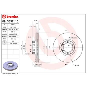 discos de freno coche - Disco de freno BREMBO 09335710