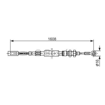 palancas cables frenado - Cable de accionamiento, freno de estacionamiento BOSCH 1987477417