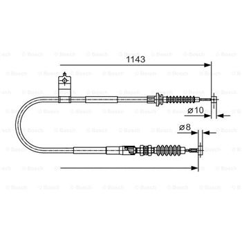 palancas cables frenado - Cable de accionamiento, freno de estacionamiento BOSCH 1987482056