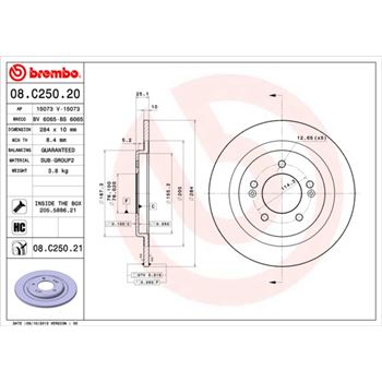 discos de freno coche - Disco de freno BREMBO 08C25020