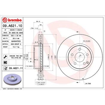 discos de freno coche - Disco de freno BREMBO 09A62110