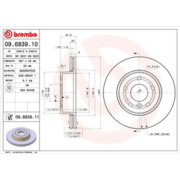 discos de freno coche - Disco de freno BREMBO 09683910