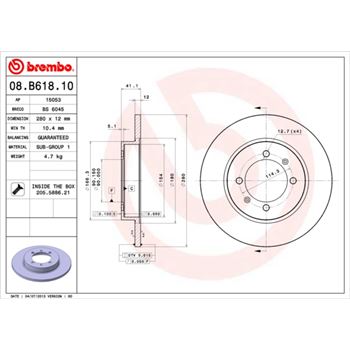 discos de freno coche - Disco de freno BREMBO 08B61810