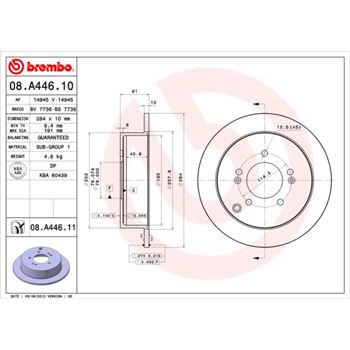 discos de freno coche - Disco de freno BREMBO 08A44610