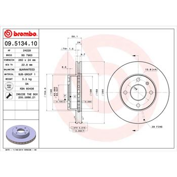 discos de freno coche - Disco de freno BREMBO 09513410