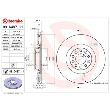 discos de freno coche - Disco de freno BREMBO 09C49711