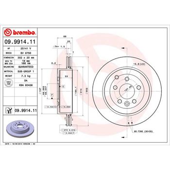 discos de freno coche - Disco de freno BREMBO 09991411