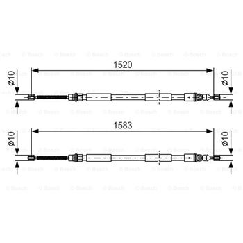 palancas cables frenado - Cable de accionamiento, freno de estacionamiento BOSCH 1987477616