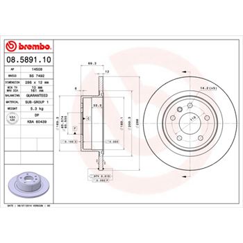 discos de freno coche - Disco de freno BREMBO 08589110