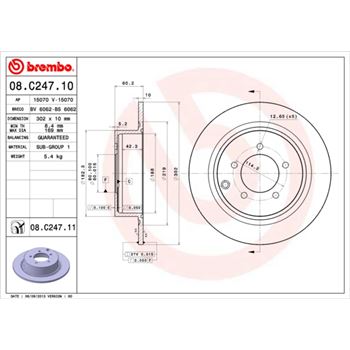 discos de freno coche - Disco de freno BREMBO 08C24710
