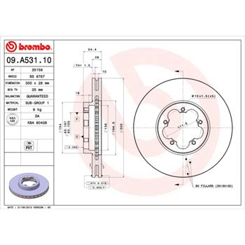 discos de freno coche - Disco de freno BREMBO 09A53110