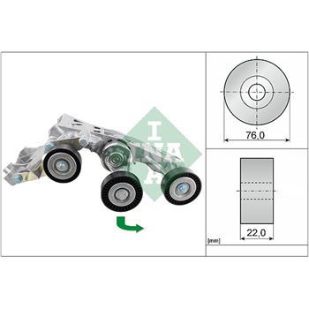 rodillo tensor correa nervada - Brazo tensor, correa poli V INA 534 0338 10