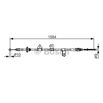 palancas cables frenado - Cable de accionamiento, freno de estacionamiento BOSCH 1987482099