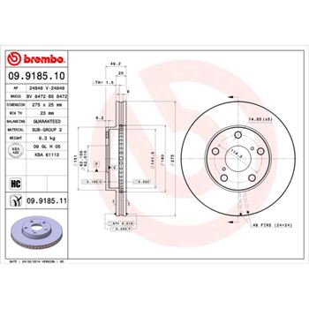 discos de freno coche - Disco de freno BREMBO 09918510