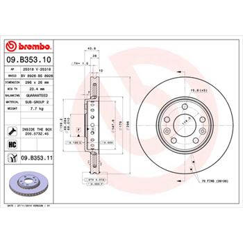 discos de freno coche - Disco de freno BREMBO 09B35310