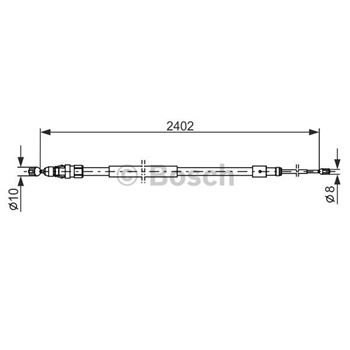 palancas cables frenado - Cable de accionamiento, freno de estacionamiento BOSCH 1987482276