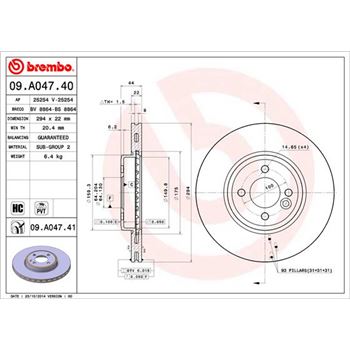 discos de freno coche - Disco de freno BREMBO 09A04740