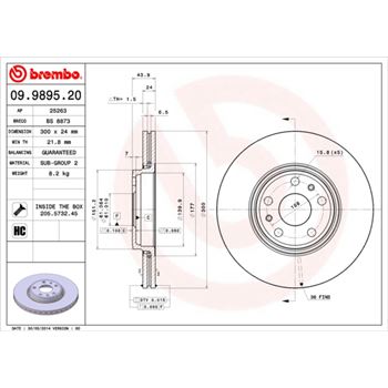 discos de freno coche - Disco de freno BREMBO 09989520