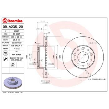 discos de freno coche - Disco de freno BREMBO 09A23520