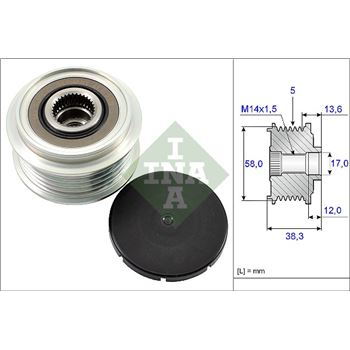 piezas sistema electrico - Rueda libre alternador INA 535 0184 10